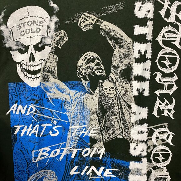 WWE Stone Cold Steve Austin And That's The Bottom Line Green T-Shirt Medium - Picture 2 of 4